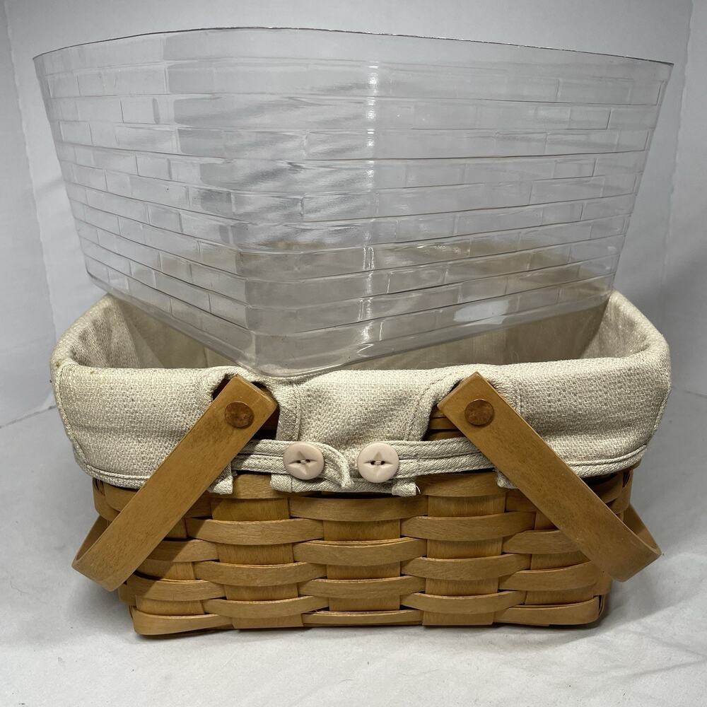 Longaberger 2004 Cake Basket+Prot+Liner PICNIC PIES BAKE TAILGATE TOTE